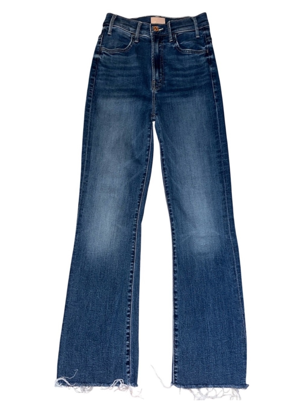 1HRsaleMOTHER NWOT Hustler Ankle Fray Healing Jar JEANS HighRise Flare Raw Hem
